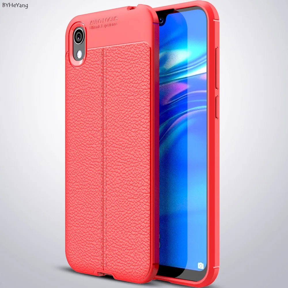 Чехол для Huawei Honor 8S задняя защитная крышка из ТПУ оболочка чехлы матовая личи