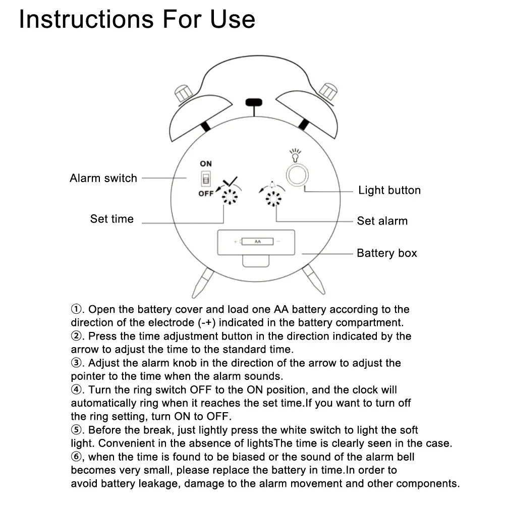 3 дюймовые милые часы-будильник ярких цветов Классические настольные с двумя