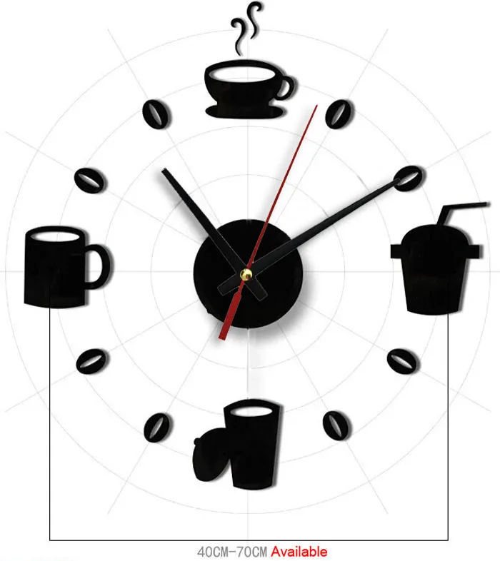 Модные Акриловые DIY самоклеящиеся Интерьерные часы настенные с механизмом