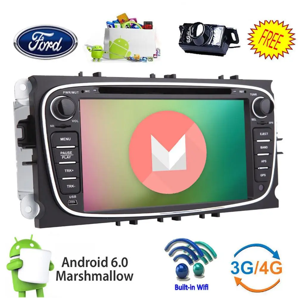 Автомобильный dvd плеер Android 6 0 gps Navi Радио для Ford Mondeo Focus S Max 2007 2011 головное