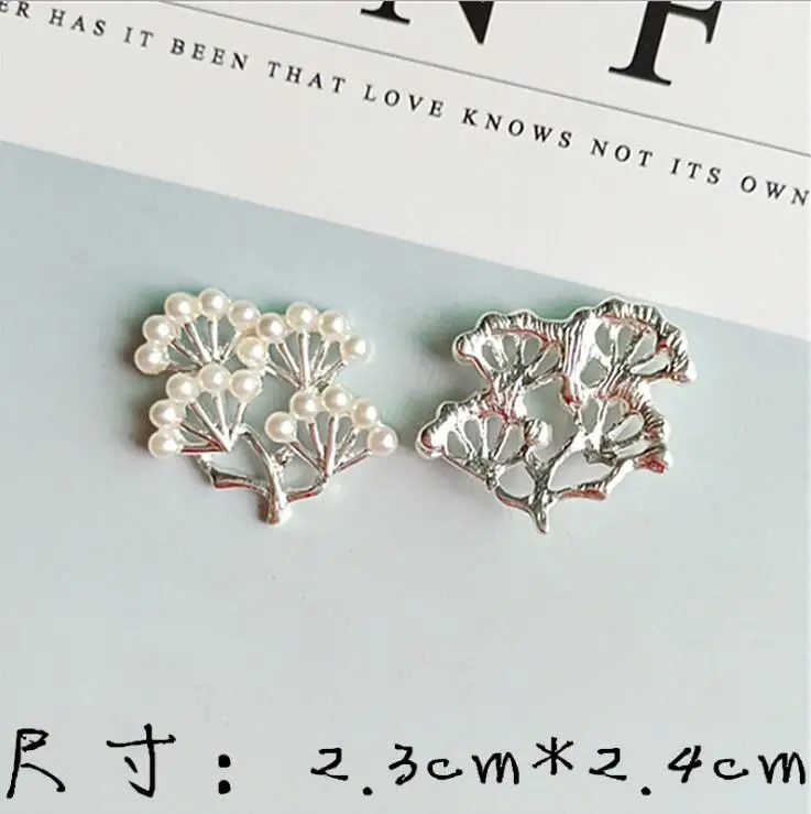 silver left 10 шт./лот сосновый лист бусины сплав отделка декором аксессуары diy ремесло поставщиков - Цвет: silver left