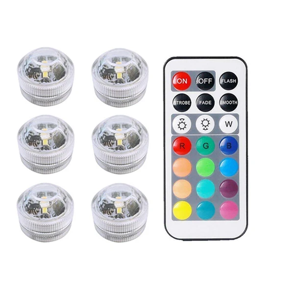 6 lamp 1 controller Xsky RGB погружной светодиодный подводный светильник, водонепроницаемый светильник для бассейна, светильник s для вазы, свадебная Праздничная декоративная лампа - Испускаемый цвет: 6 lamp 1 controller