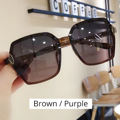 Brown - Purple Ralferty, корейский стиль, солнцезащитные очки для женщин, квадратная оправа, солнцезащитные очки для женщин, роскошные, для девушек, оттенки, черные очки, lunette soleil M8116 - Цвет линз: Brown - Purple