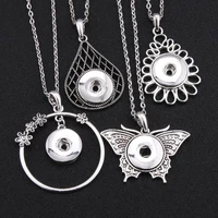 2019 new snap jewelry pendants owl tree of tree snap button necklace with chains fit 18mm snap button jewelry for women