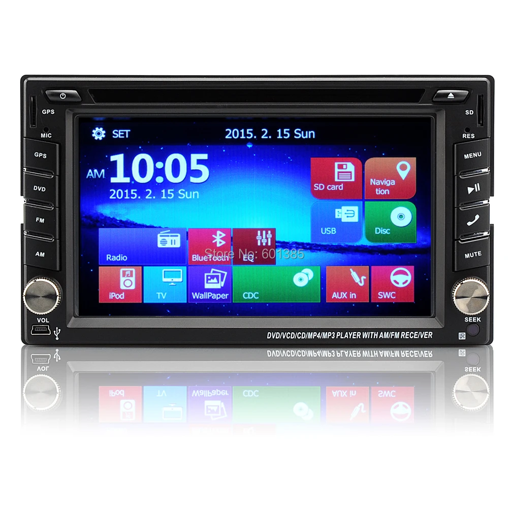Beste 2 DIN 6.2 Inch Universele Auto Dvd-speler-Windows CE 6.0 OS, 800x480 Resolutie, GPS, IPod/iPhone Ondersteuning, RDS, Bluetooth