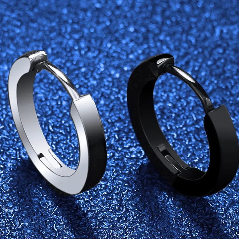 

kpop minimalist punk gothic black mens titanium steelearringshypoallergenic earings for women fashion jewelry wholesale