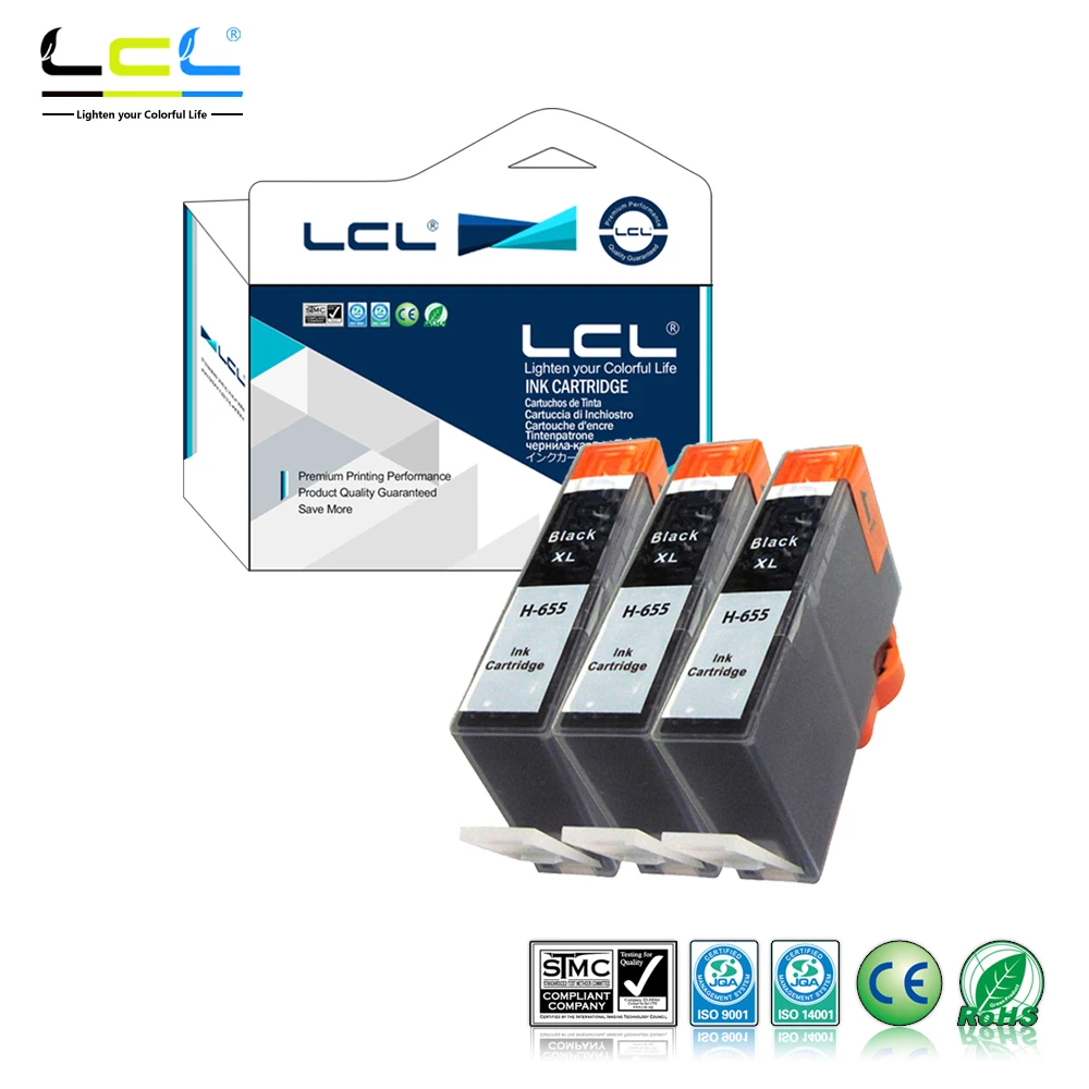 Lcl 655 (3 шт черный) картридж совместимый для HP DeskJet Ink Advantage 3525/4615/4625/5525/6520/6525 |