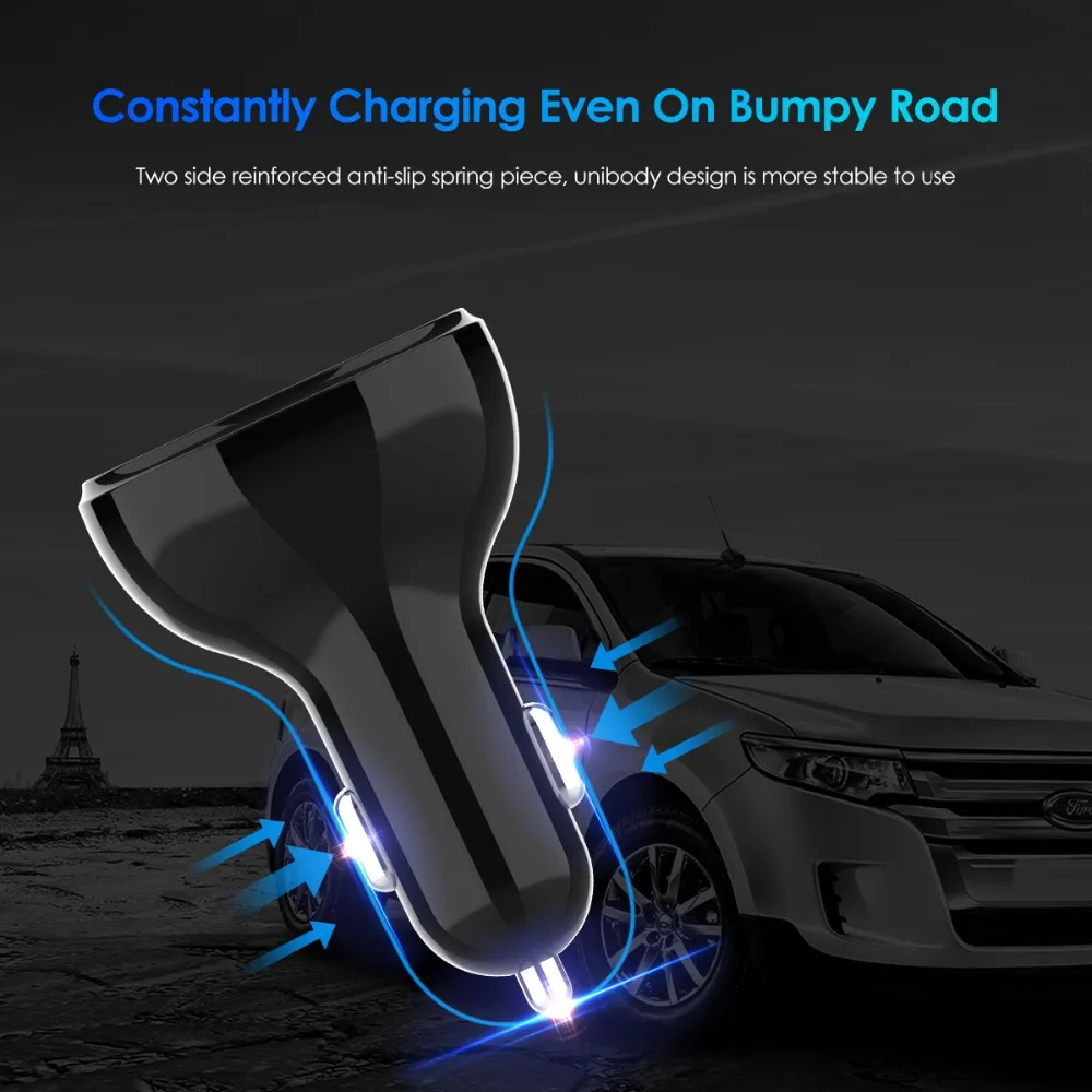 SOONHUA usb type C цифровое автомобильное зарядное устройство, 3 порта для зажигалки, QC 3,0, адаптер для быстрой зарядки, автомобильное зарядное устройство для мобильного телефона