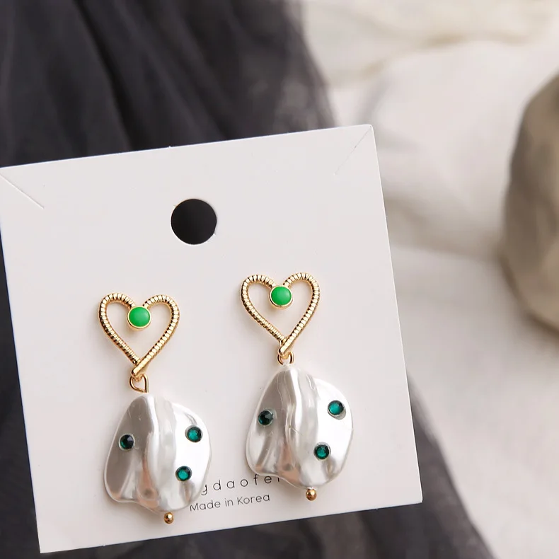 Геометрические белые акриловые зеленые Кристальные Висячие серьги для женщин