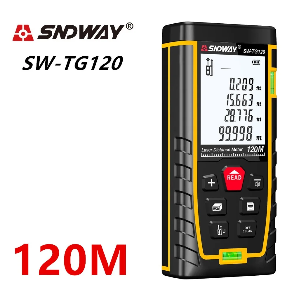 Лазерный дальномер SNDWAY лазерный 120 м цифровой trena измерительная лента линейка