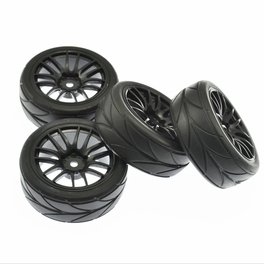 4 шт. 1/10 RC автомобильные резиновые шины и колесные диски для HSP HPI Tamiya TT01 TT01E TT02|rc