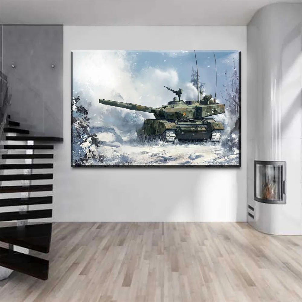 На Стену декоративная стильная картина 1 шт. в зимний снег художественный военный