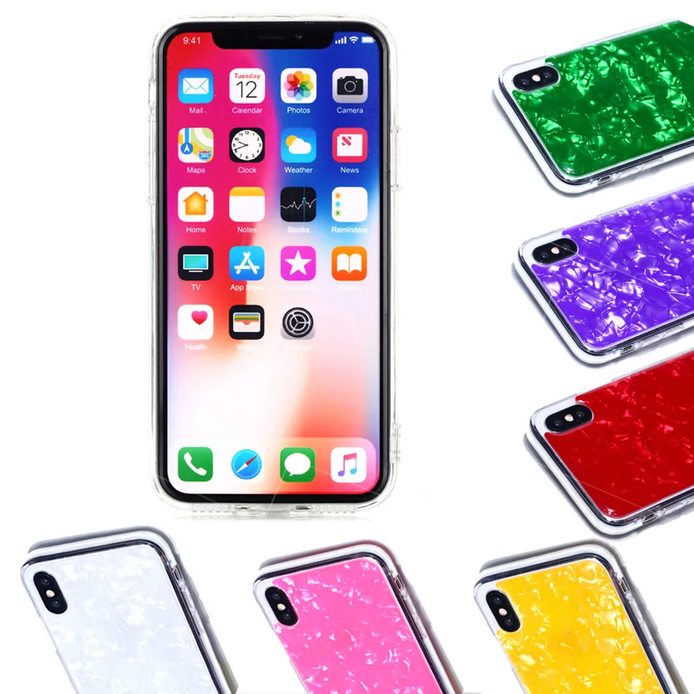 Для Apple Iphone X чехол с эпоксидным узором полное покрытие ультра тонкий мягкий TPU + PC
