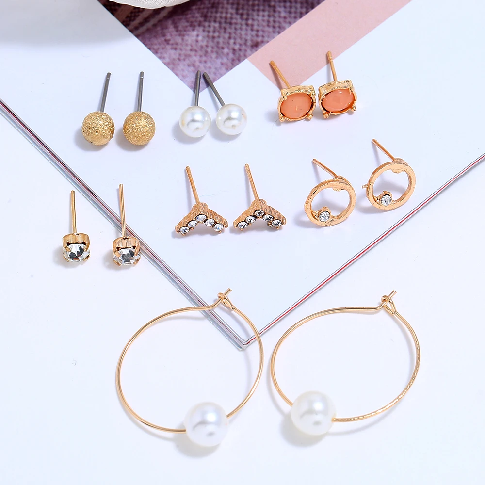 Серьги-гвоздики YAOLOGE геометрические женские большие круглые серьги с