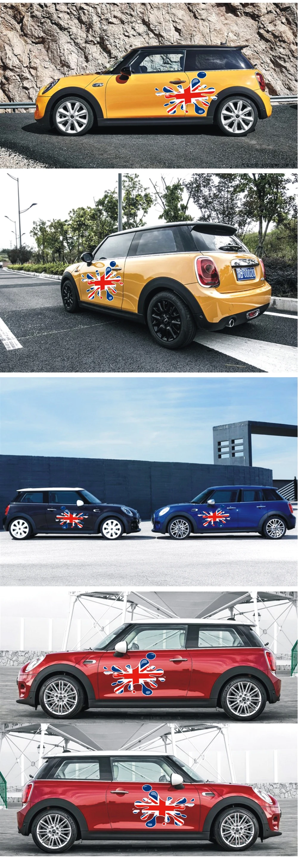 Стиль Юнион Джек КРЫЛО боковой двери юбка наклейки DIY для Mini Cooper R50 R53 R56 R55 F56 F55 R60 земляк стайлинга автомобилей