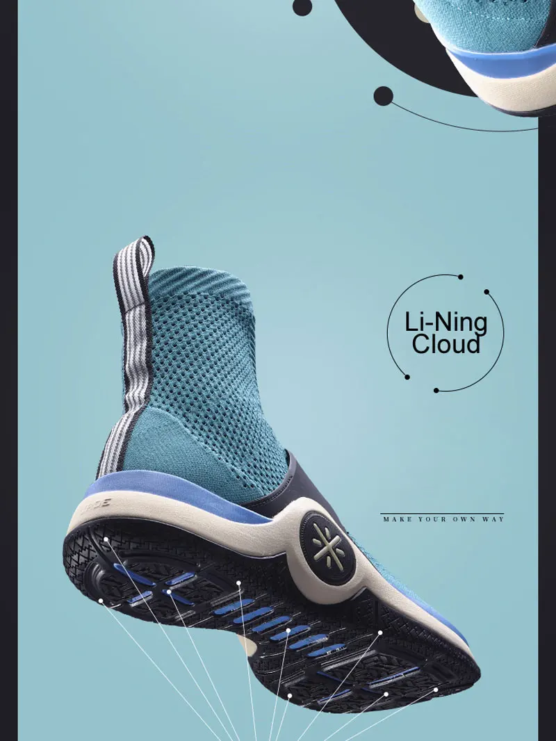 Li-Ning/кроссовки унисекс с подкладкой Wade WOW 6, Спортивная дышащая обувь AGWN026 XYL180