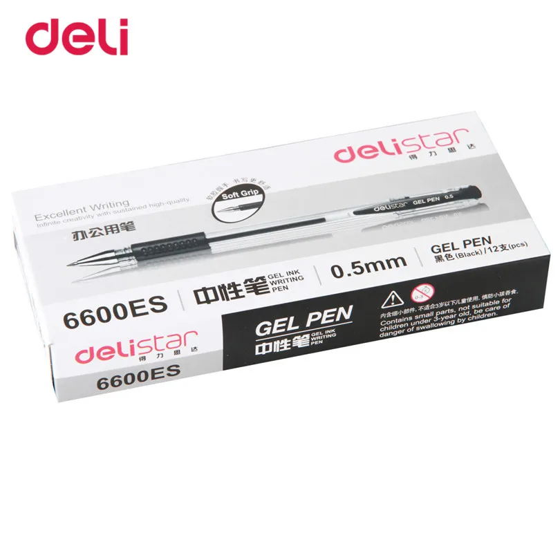 Deli Pen 12 шт. 0 5 мм гелевые ручки поставки стационарная гелевая ручка для студентов