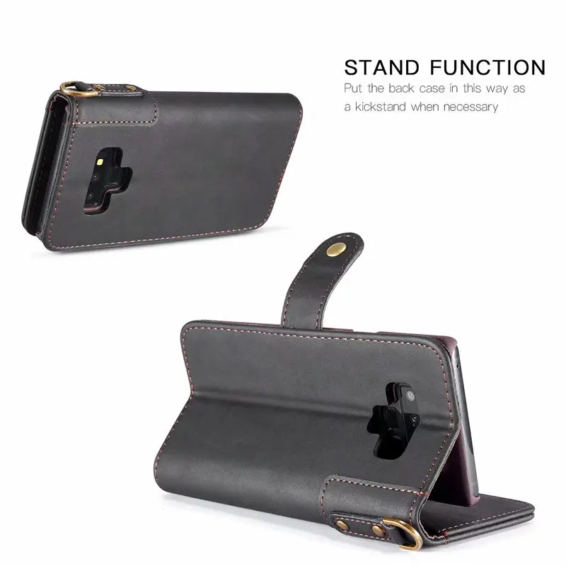 Luxury Retro Cowhide Leather Case For Samsung Galaxy Note 9 8 wallet case Filp Stand Back Cover protection Phone Bag Capa | Мобильные