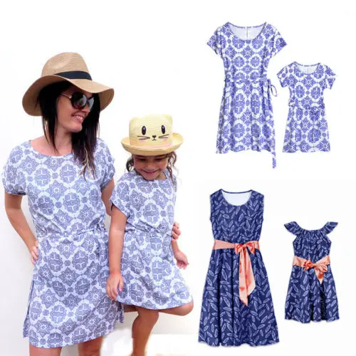 Emmababy Summer Family Matching Floral Clothes Lady Mother Daughter Baby Girls Dress Outfits | Мать и ребенок