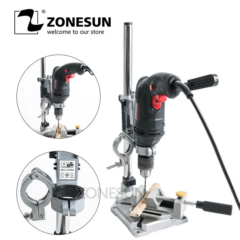 ZONESUN Двойные держатели Электрический держатель дрели многофункциональная дрель
