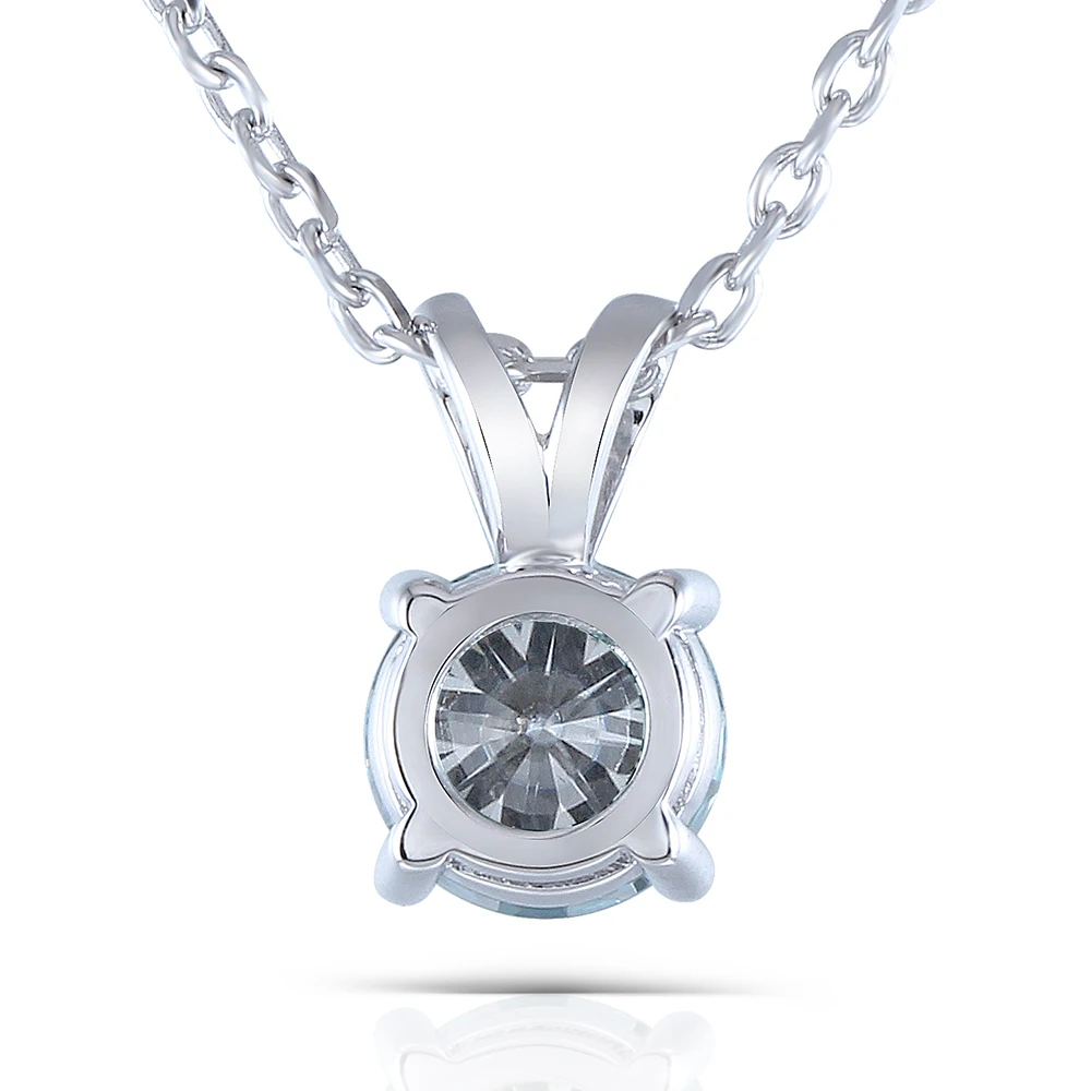 DovEggs Sterling Solid 925 Silver 2ct 8mm Slight Gray Moissanite Pendant Necklace for Women Wedding Gift | Украшения и аксессуары