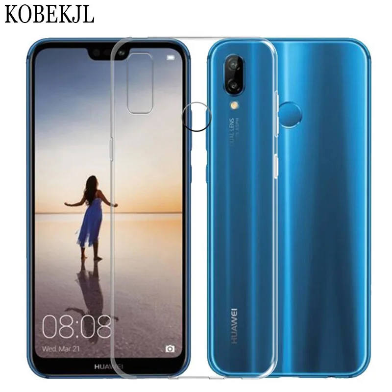 Мягкий прозрачный чехол KOBEKJL Huawei Nova 3e ультратонкий силиконовый для задней панели