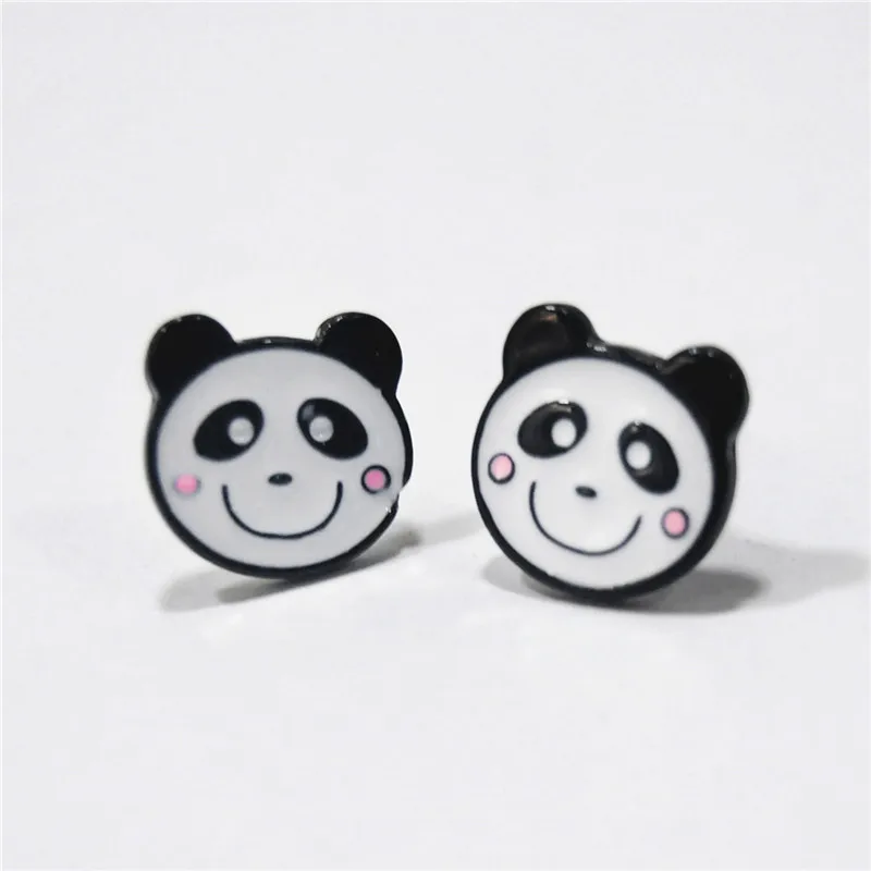 Каваи панда Мода Аниме мультфильм серьги милые животные гвоздики для женщин