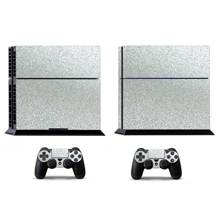 Блестящий серебристый защитный стикер для кожи Sony PS4 PlayStation 4 и 2 контроллера
