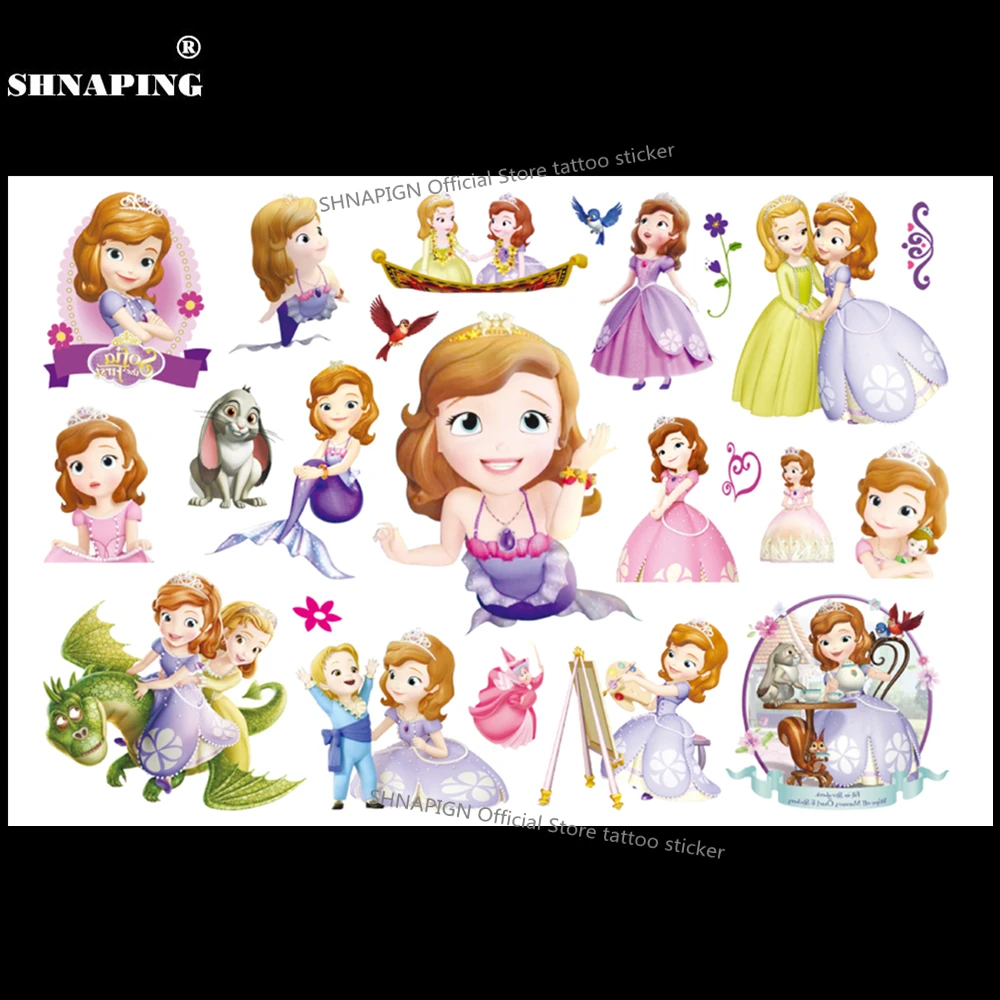 SHNAPIGN Sophia/Детские временные татуировки с героями мультфильмов Модные летние
