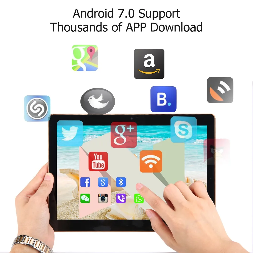 SUMTAB 10 дюймов сенсорный планшет 3g Android 7 0 (2 ГБ Оперативная память 16 жесткий диск WiFi