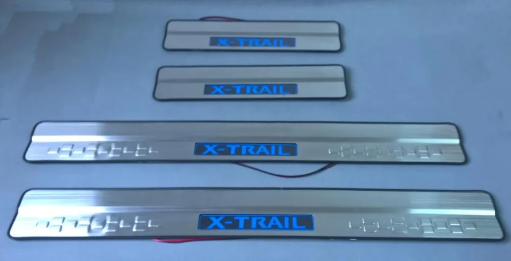 Для nissan X-TRAIL 2014 Из Нержавеющей стали LED порога Накладка Автомобильные аксессуары |