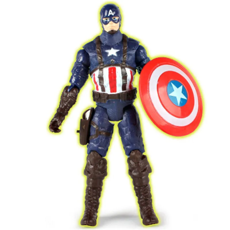 Captain 15 см Мстители Бесконечность войны Железный паук фигурка Человек-паук Черная пантера Железный человек фигурка игрушка ПВХ брелок игрушки для детей - Цвет: Captain