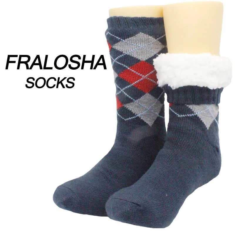FRALOSHA 4 пары длинные носки для пола домашние тапочки мужские зимние теплые