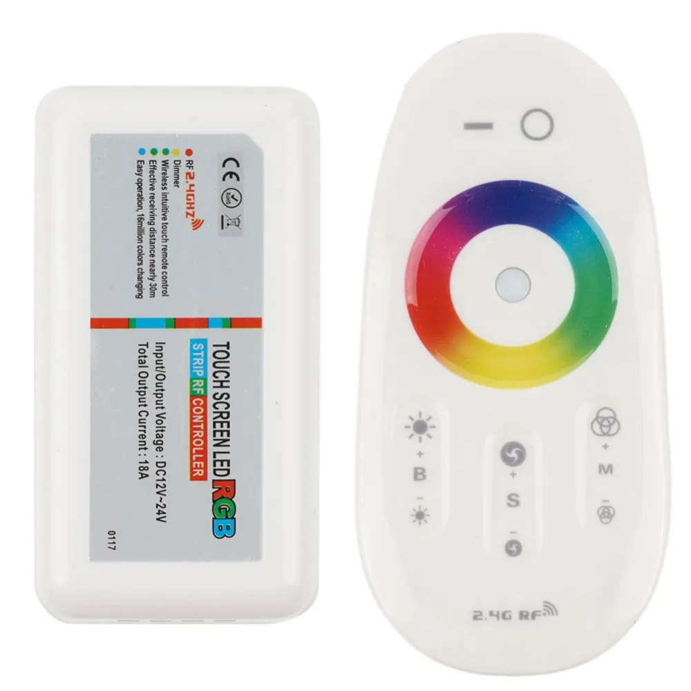 2 4G RGB LED контроллер 3 канала 18A DC12 24V сенсорный экран RF беспроводной пульт