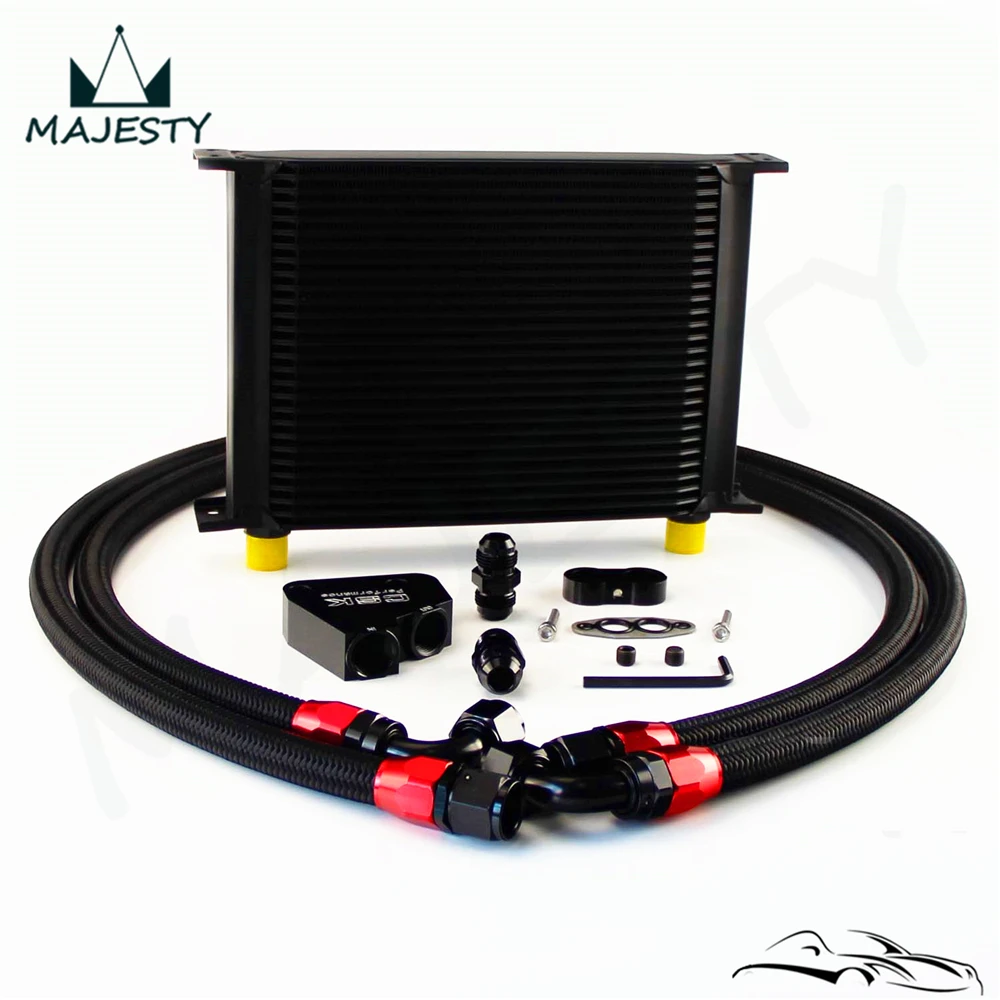 28 Row Engine Oil Cooler Kit + Sandwich Plate For BILLET LS1 LS2 LS3 LSX VE HSV |