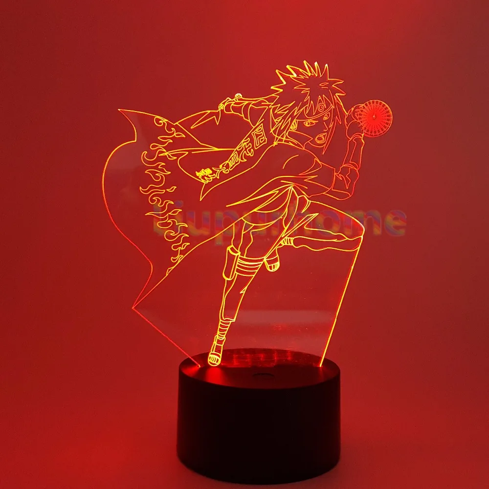 Наруто Minato 3D светодиодный меняющий цвет визуальная Иллюзия USB ночное освещение