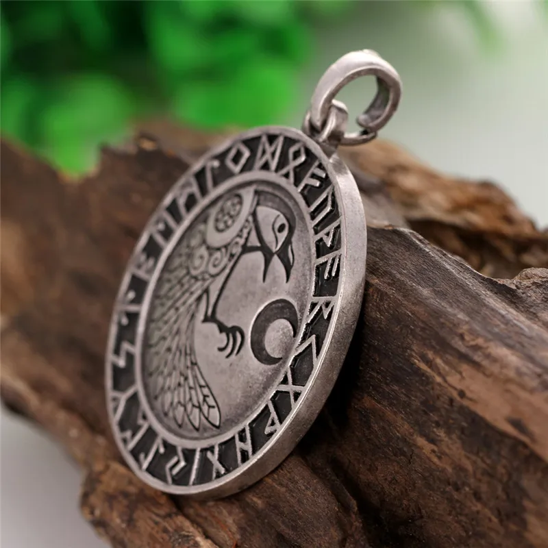 1pc Vikings Ravens Huginn Pendants Crow Symber Ritual Shamanic Viking Drum Runic Circle | Украшения и аксессуары
