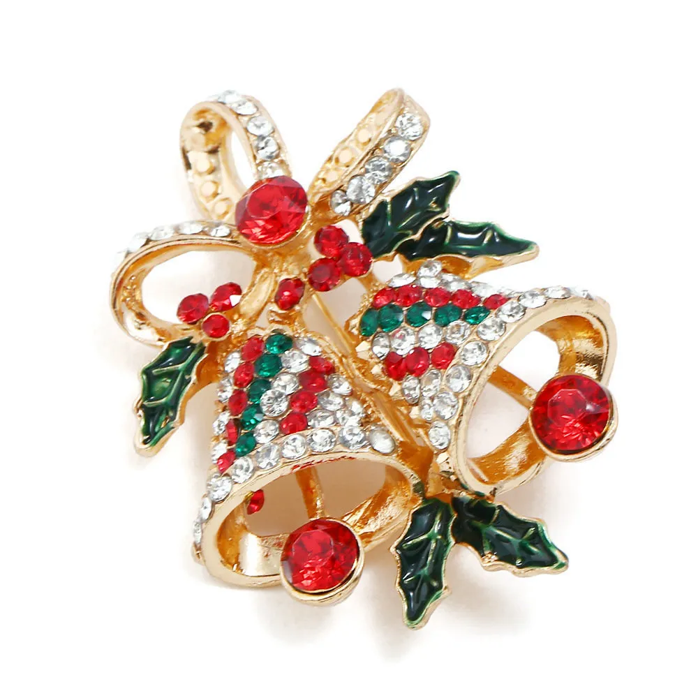 CH0019 Creative Gift Bowknot Christmas Gifts Pins Brooches For Women Small Bell Heart Rhinestone Brooch | Украшения и аксессуары