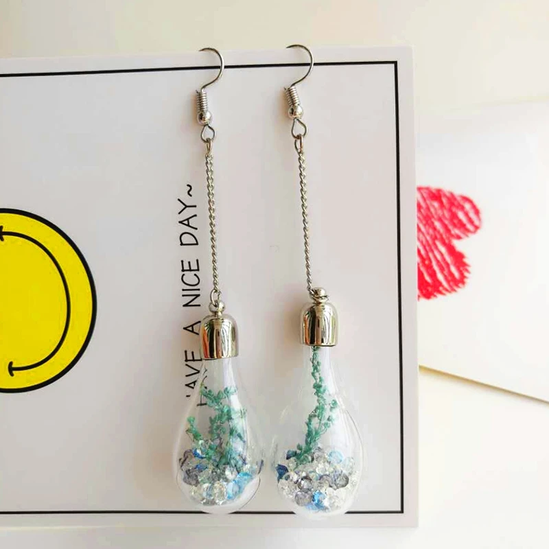 Дорин коробка Для женщин Мода Стекло Висячие Серьги Ухо Сообщение капли воды