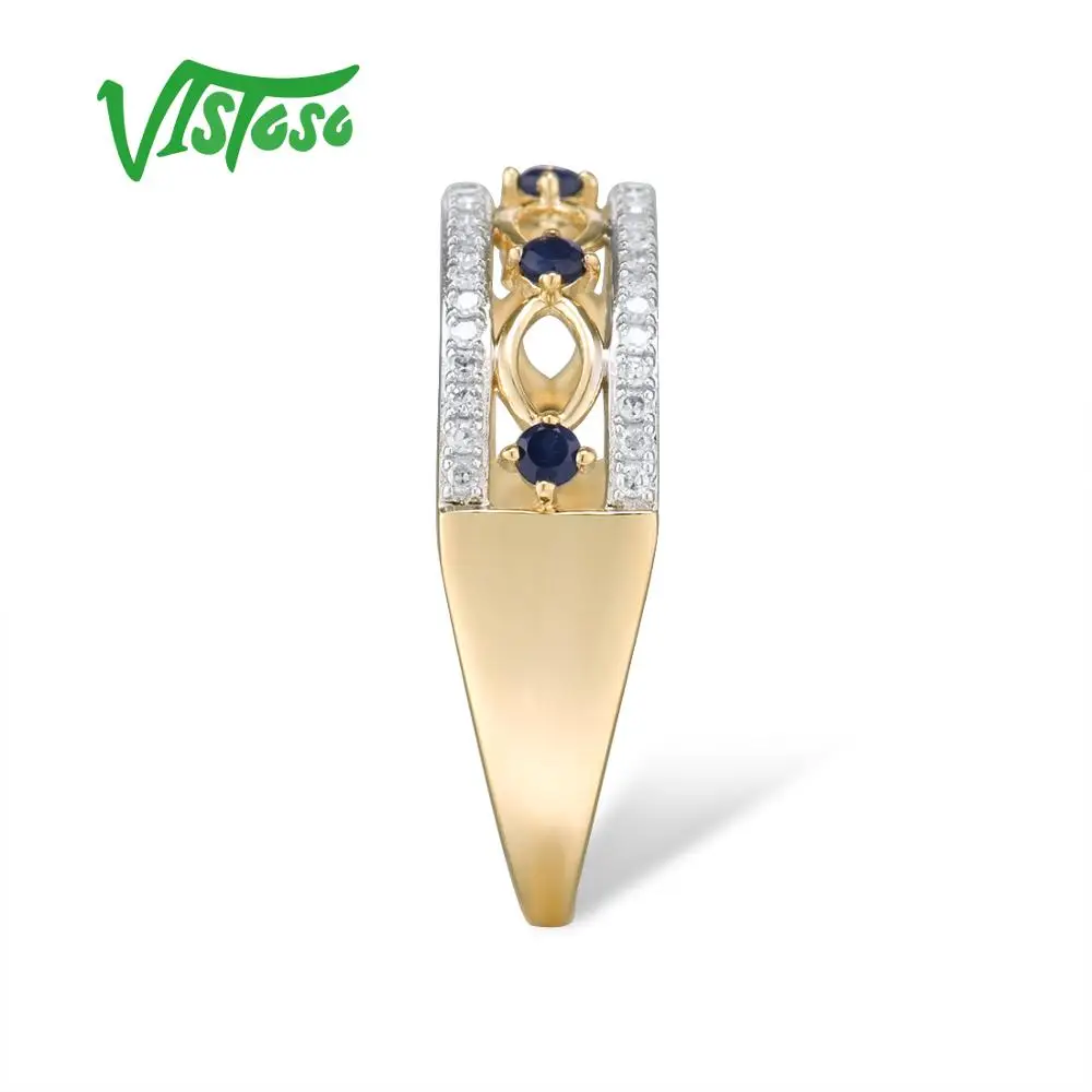 VISTOSO 14 K кольца из желтого золота для женщин подлинные сверкающие бриллианты