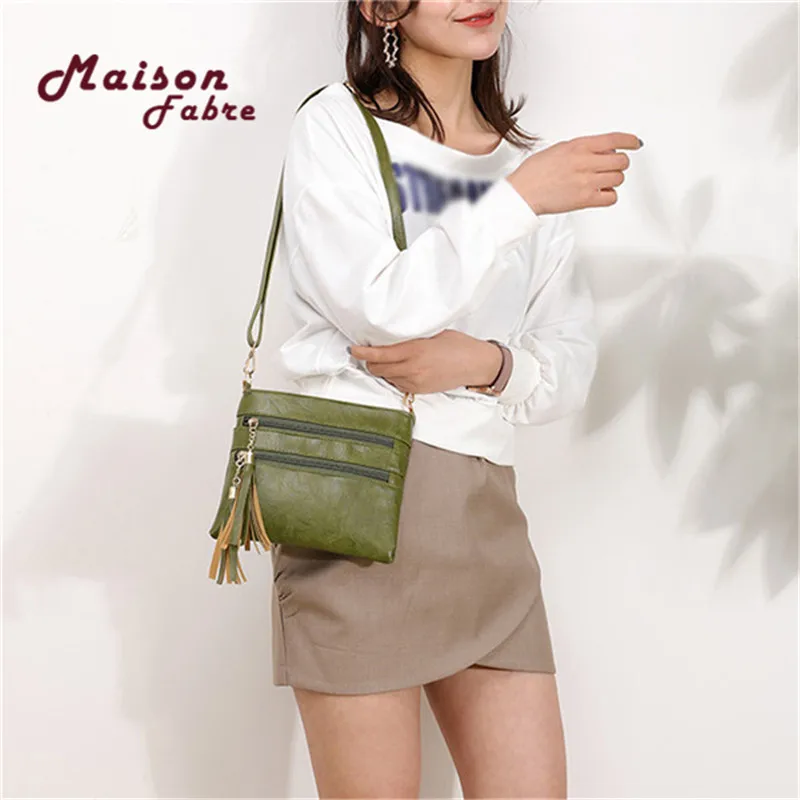 Fashion 2020 Zipper Bag Women Candy Color Tassel Messenger Bags Female Handbag Shoulder Flap Bolsa Feminina|Сумки с ручками| |