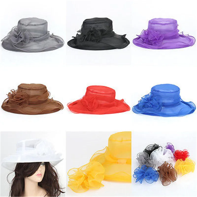 Шляпа Солнцезащитная Складная из органзы с широкими полями|sun hat beach|hat beachfashion sun hats
