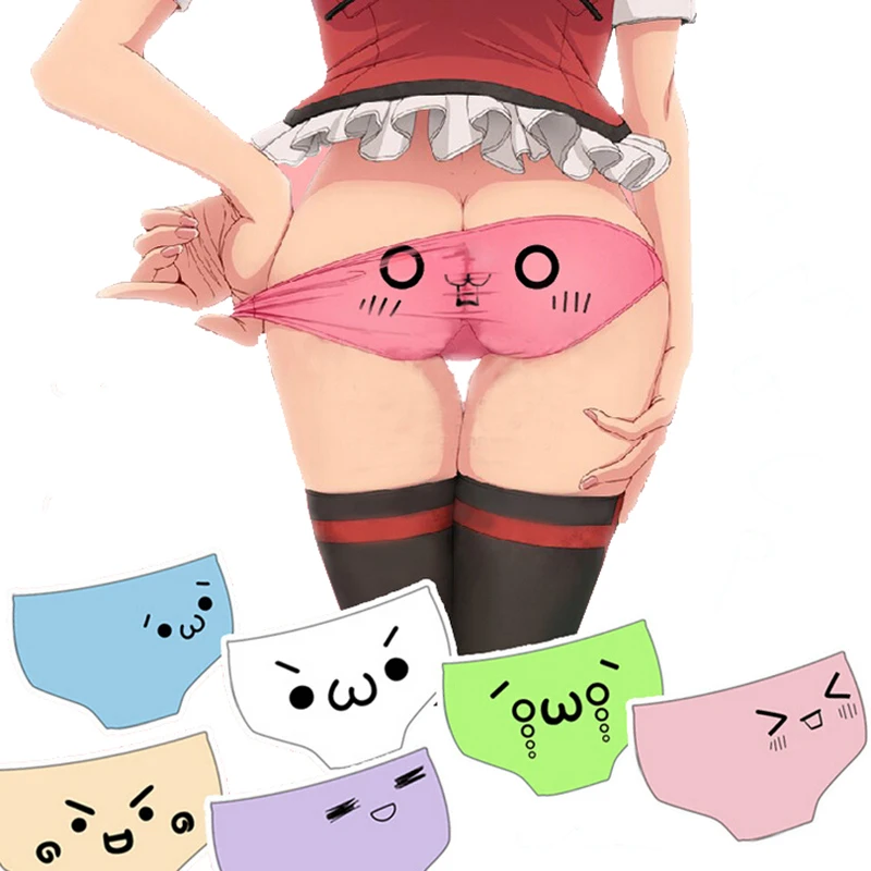 Аниме мультфильм Kaomoji-kun kaomoji Emoticon emoji значок эмоции интимные хлопковые трусики