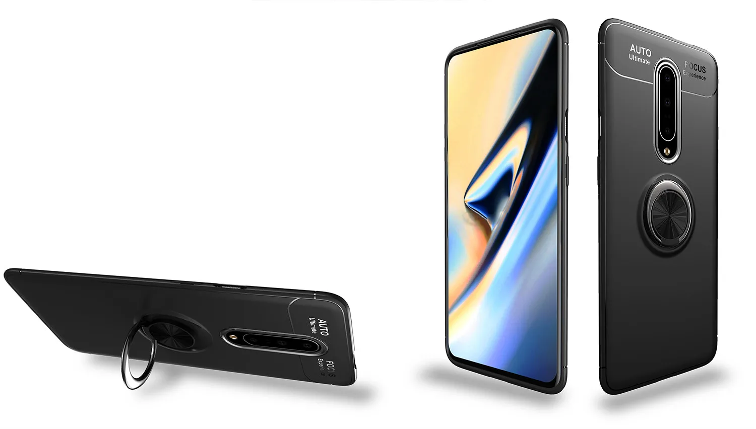 Для OnePlus 7 Pro Чехол Мягкий силиконовый с кольцом-подставкой противоударный защитный чехол на заднюю панель для one plus 7 7pro 1+ 7 pro shell