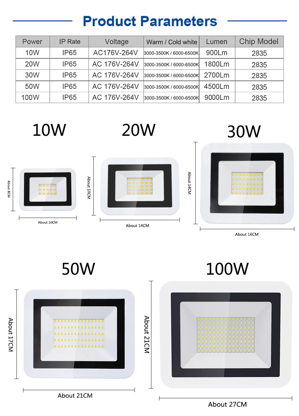 220V 230V 240V Светодиодный прожектор светильник мощностью 10 Вт, 20 Вт, 30 Вт, 50 Вт 100 Вт Светодиодный прожектор светильник s лампа Водонепроницаемый IP65 отражатель светодиодный наружные точечный светильник