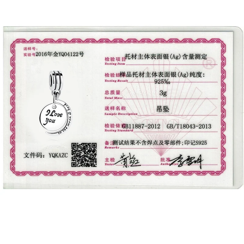 

ELESHE 100% 925 Sterling Silver I Love You To The Moon & Back Dangle Charm Fit Original Bracelet Silver 925 Beads DIY Jewelry