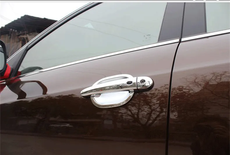 New Chrome Car Door Handle + Cup Bowl Cover Trim With Smart Entry Buttons For Chery Tiggo 5 2014 2015 Accessories | Автомобили и