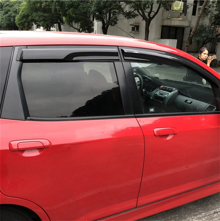Пластиковый козырек для окна Honda FIT Jazz оттенки вентиляционных отверстий защита от