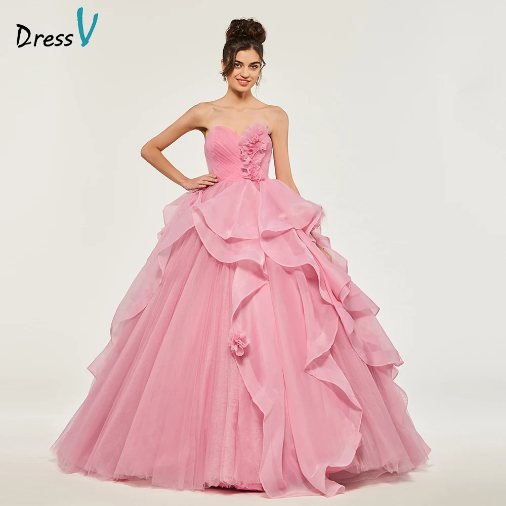 

Dressv Ball Gown Puffy Quinceanera Dresses Lace Up Princess Sweetheart Appliques Sweet 16 Dress Vestidos De Debutante 15 Anos