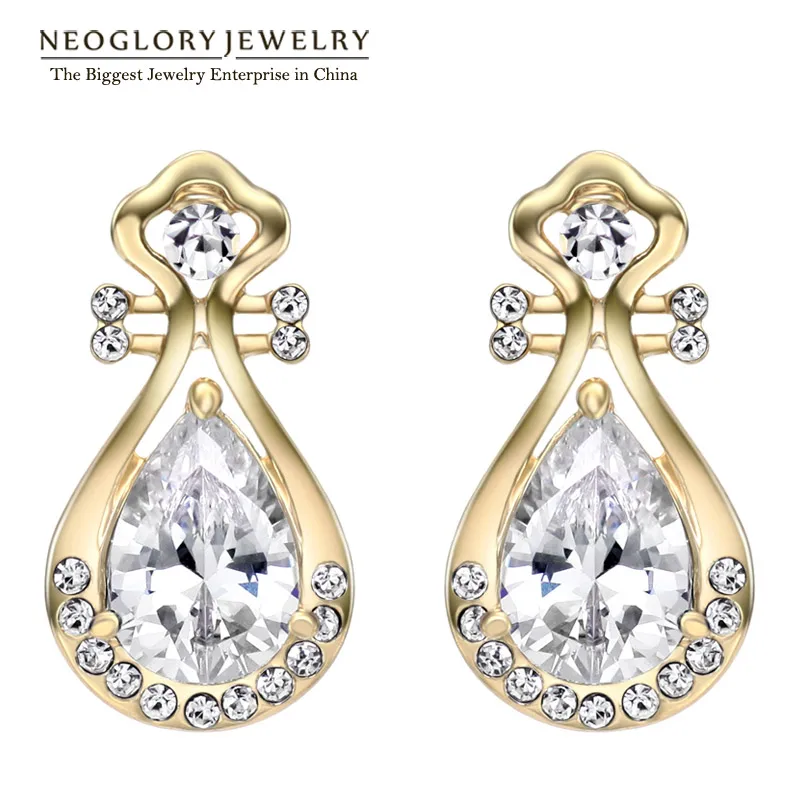 Neoglory AAA циркон чешский Rhinstone Висячие серьги мода флуоресцентные украшения для Для